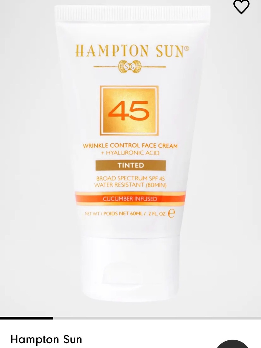 Tinted Wrinkle Control Face Cream SPF 45 - White/Gold - New